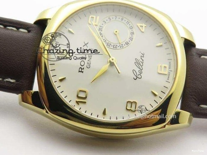 MiroTime 0328 Cellini Date YG White Numeral Dial On Brown Leather Strap A Affordable 3883